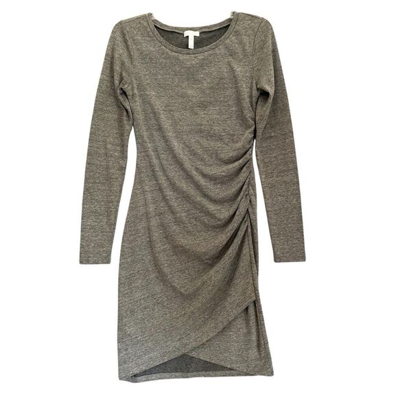 Leith Asymmetric Ruched Dress Womens Small Gray Minimalist Capsule Fitted Crew - Picture 10 of 10